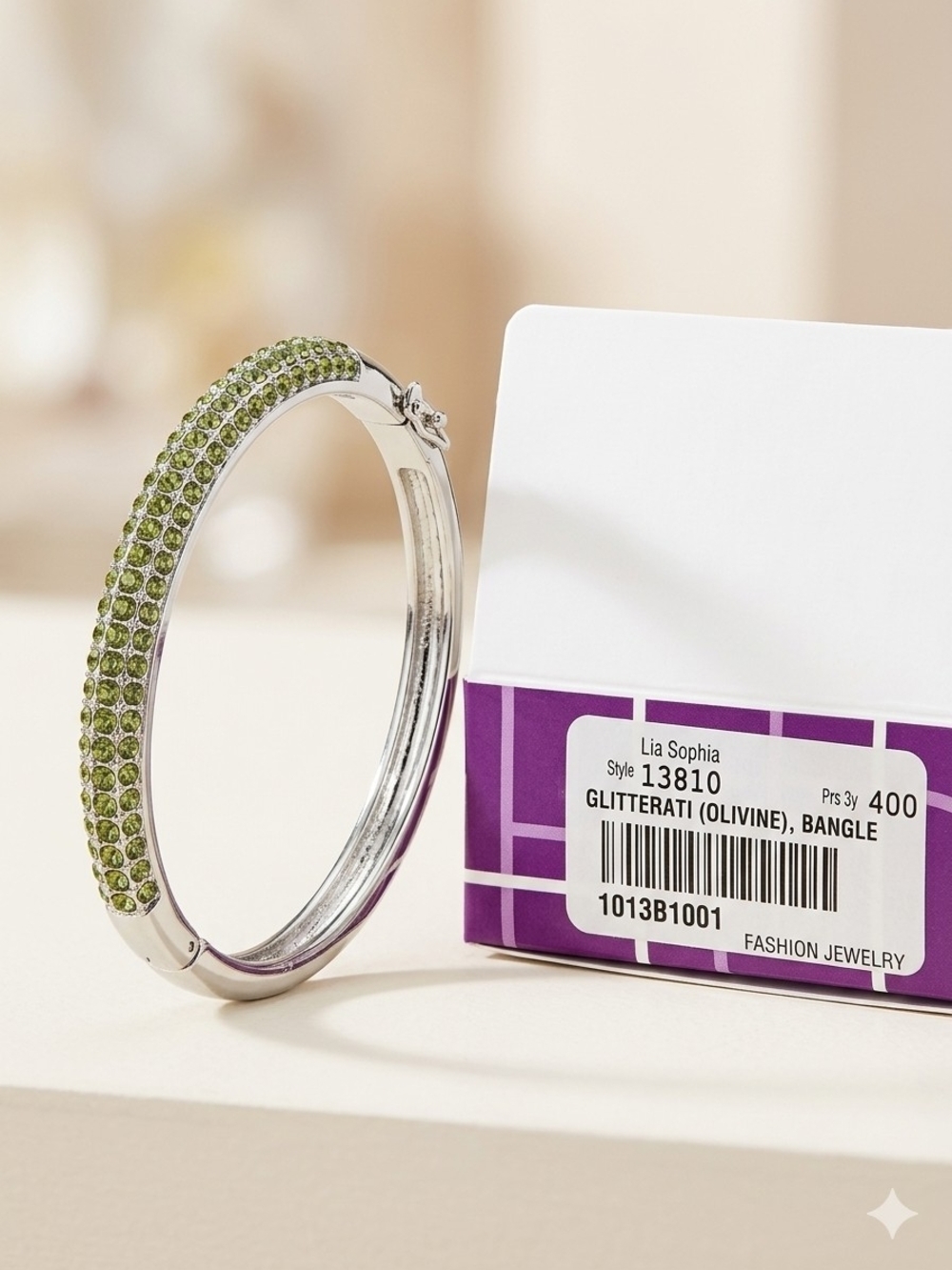 Lia Sophia Olive Crystal Pavé Bangle